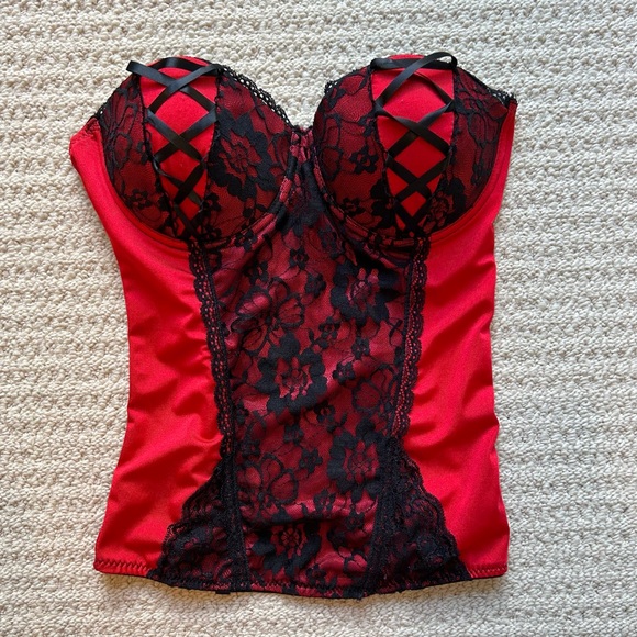 Body Rage Other - Red and Black Lace Corset Top